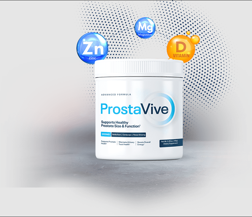 ProstaVive powder bottle with 180-day guarantee seal